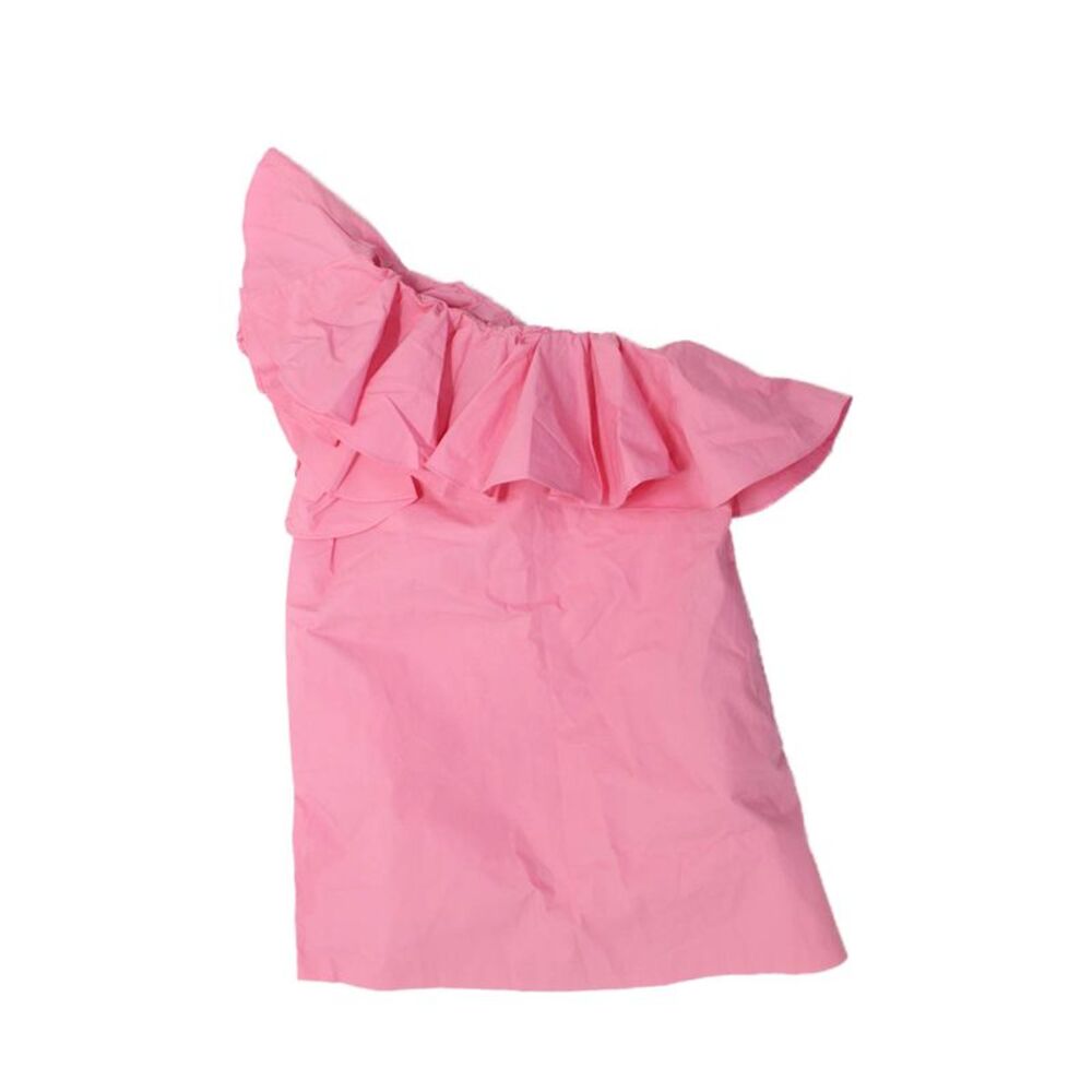 Moque Girls Ruffled One Shoulder Sleeveless Sheath Mini Dress Pink Size 12